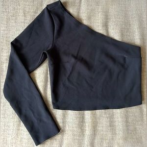 Abercrombie & Fitch Asymmetrical Long Sleeve Crop Top